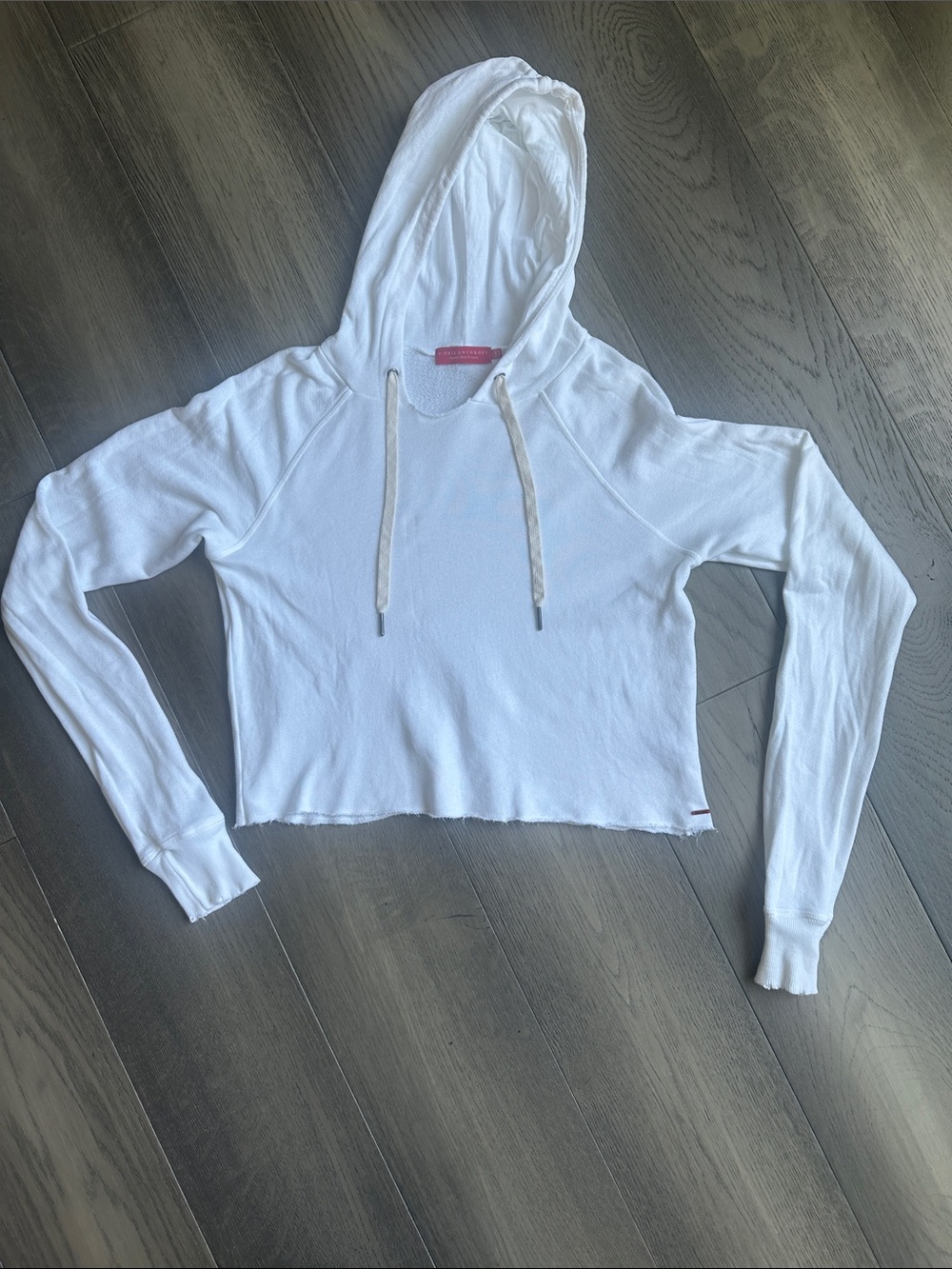 n:PHILANTHROPY White Cropped Hoodie